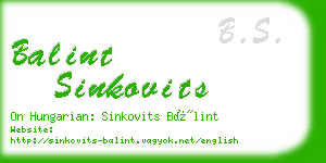 balint sinkovits business card